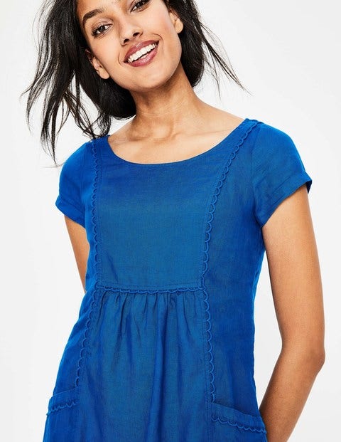 Alberta Leinenkleid - Zyanblau Alberta Leinenkleid - Zyanblau