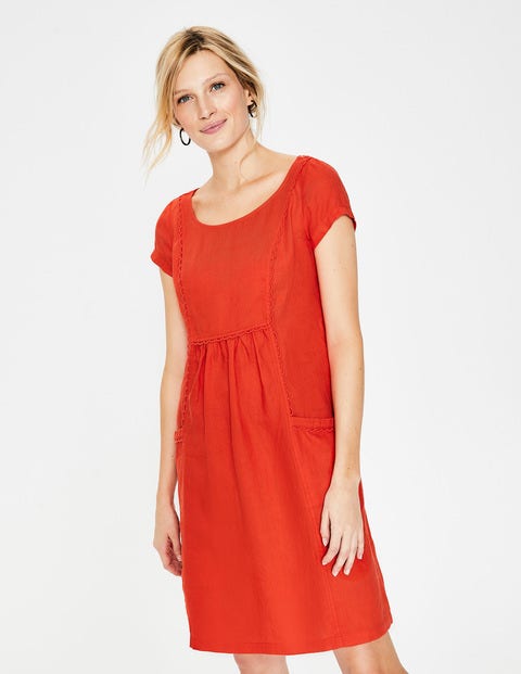 Alberta Leinenkleid - Knalliges Rot Alberta Leinenkleid - Knalliges Rot