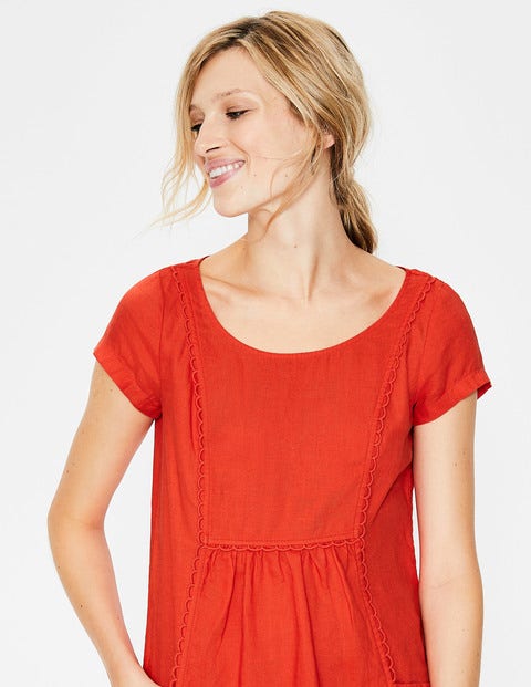 Alberta Leinenkleid - Knalliges Rot Alberta Leinenkleid - Knalliges Rot