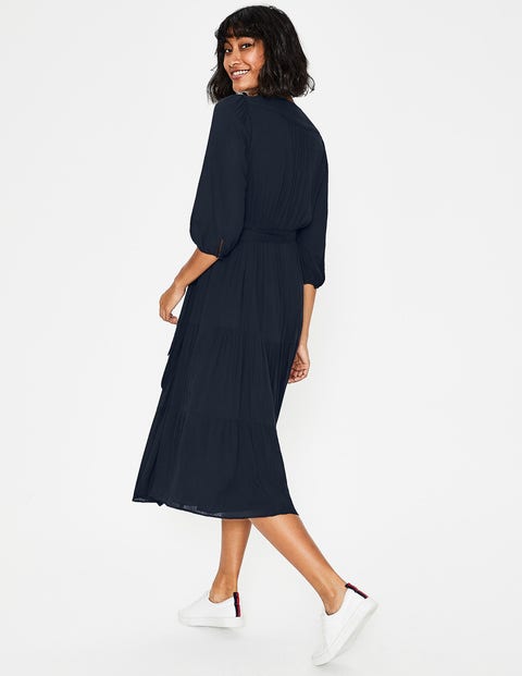 Aurora Mittellanges Wickelkleid - Navy Aurora Mittellanges Wickelkleid - Navy