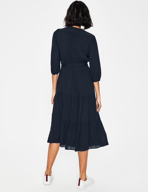 Aurora Mittellanges Wickelkleid - Navy Aurora Mittellanges Wickelkleid - Navy