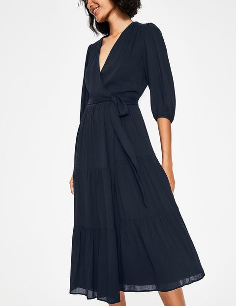 Aurora Mittellanges Wickelkleid - Navy Aurora Mittellanges Wickelkleid - Navy