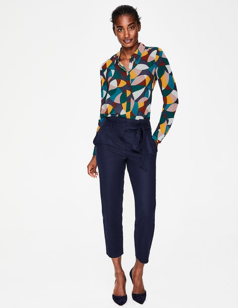 The Silk Shirt - Navy Circle Geo The Silk Shirt - Navy Circle Geo