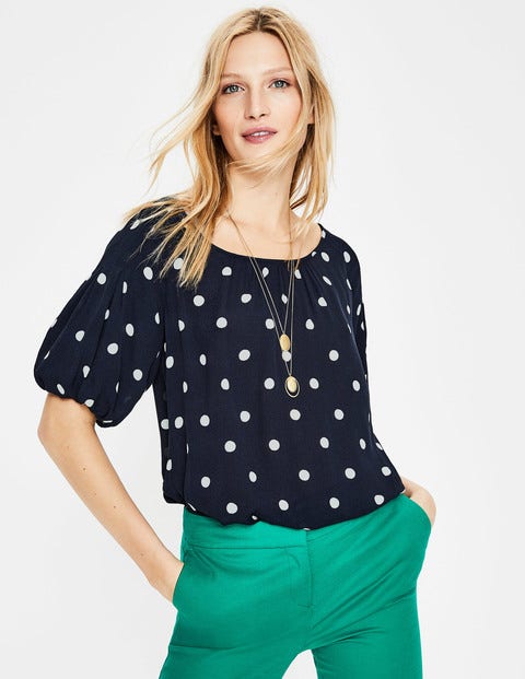 Haut Amber - Pois bleu marine Haut Amber - Pois bleu marine