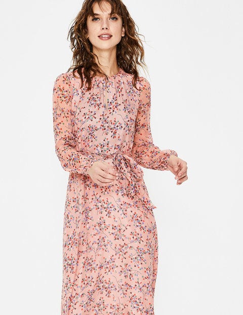 Kyra Silk Midi Dress - Milkshake Floral Bloom Kyra Silk Midi Dress - Milkshake Floral Bloom