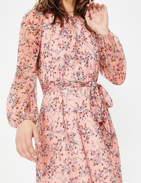 Kyra Silk Midi Dress - Milkshake Floral Bloom Kyra Silk Midi Dress - Milkshake Floral Bloom