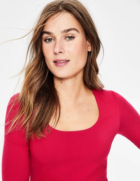 Double Layer Front Tee - Dark Rose Double Layer Front Tee - Dark Rose