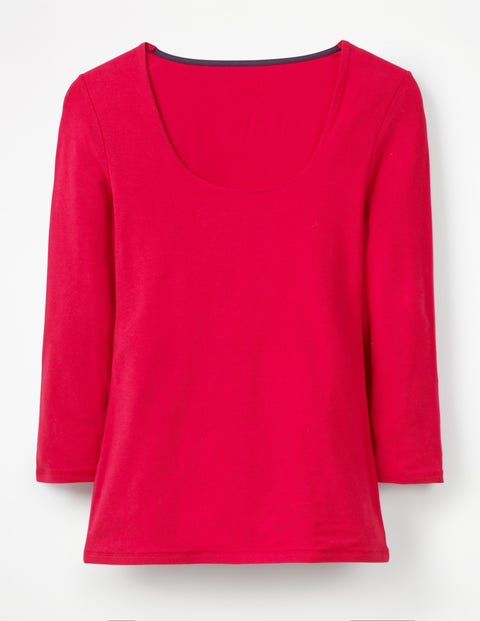 Double Layer Front Tee - Dark Rose Double Layer Front Tee - Dark Rose