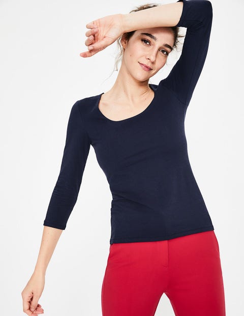 Double Layer Front Tee - Navy Double Layer Front Tee - Navy