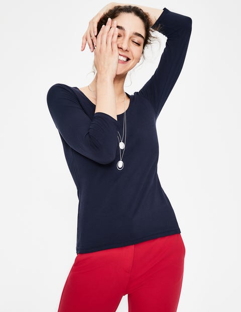 Double Layer Front Tee - Navy Double Layer Front Tee - Navy