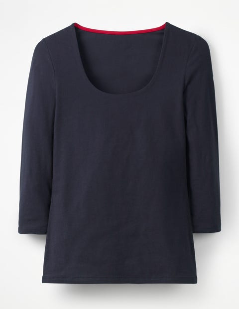 Double Layer Front Tee - Navy Double Layer Front Tee - Navy
