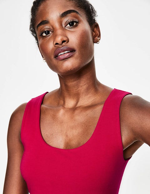 Double Layer Front Vest - Dark Rose Double Layer Front Vest - Dark Rose