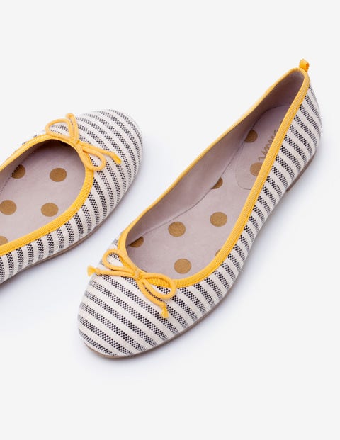 Ballerinas - Navy and Ivory Stripe Ballerinas - Navy and Ivory Stripe