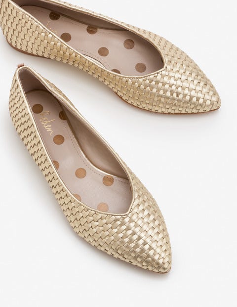 Hazel Woven Flats - Gold Metallic Hazel Woven Flats - Gold Metallic