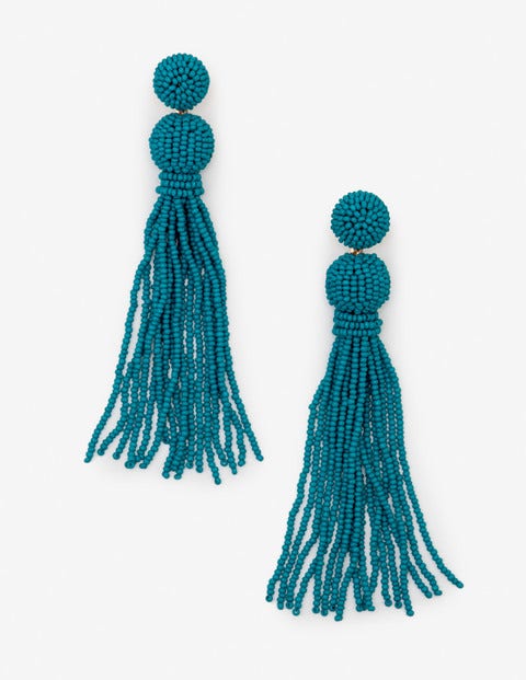 Beaded Tassel Earrings - Ultramarine Beaded Tassel Earrings - Ultramarine