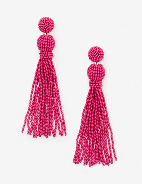 Boucles D'oreilles À Perles Et Pampilles - Rose du jardin Boucles D'oreilles À Perles Et Pampilles - Rose du jardin