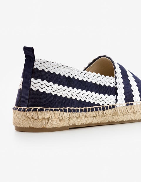 Violette Espadrilles - Navy and Ivory Ric Rac Violette Espadrilles - Navy and Ivory Ric Rac
