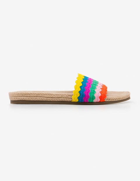 Emily Espadrille Slides - Rainbow Ric Rac Emily Espadrille Slides - Rainbow Ric Rac