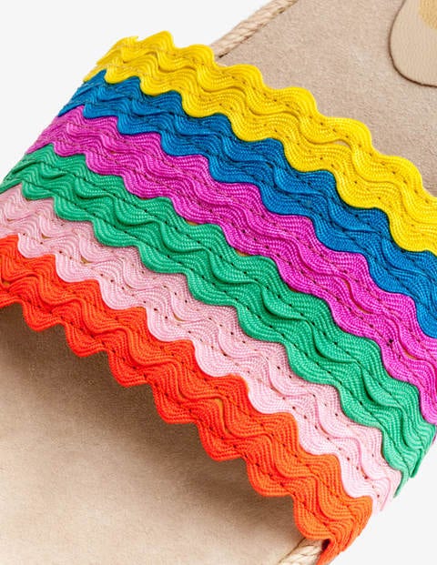 Emily Espadrille Slides - Rainbow Ric Rac Emily Espadrille Slides - Rainbow Ric Rac