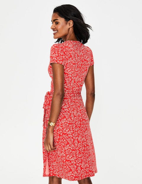Summer Wrap Dress - Red Pop, Olive Branch Summer Wrap Dress - Red Pop, Olive Branch