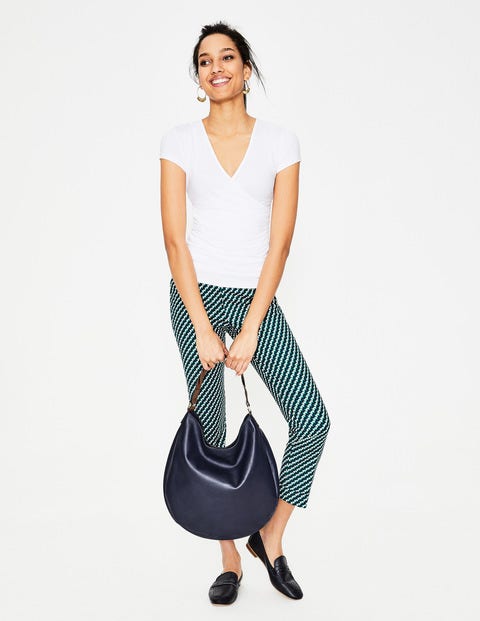 Short Sleeve Wrap Top - White Short Sleeve Wrap Top - White
