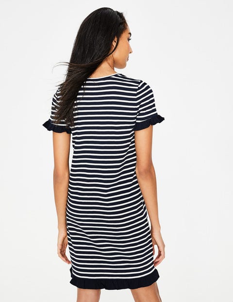 Emily Jersey Dress - Navy/Ivory Stripe Colourblock Emily Jersey Dress - Navy/Ivory Stripe Colourblock
