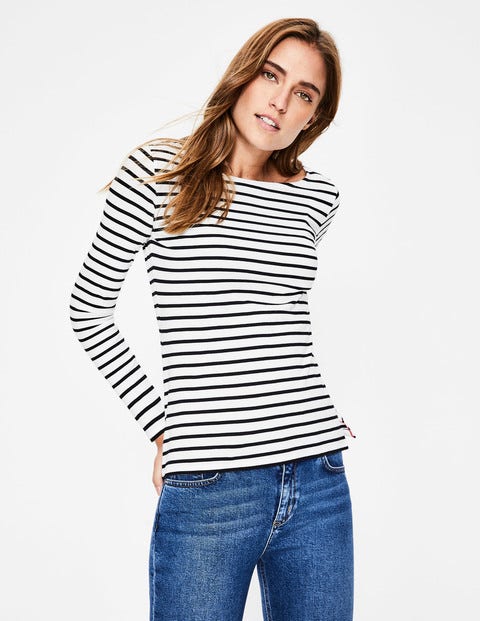 Long Sleeve Breton - Ivory/Black Long Sleeve Breton - Ivory/Black