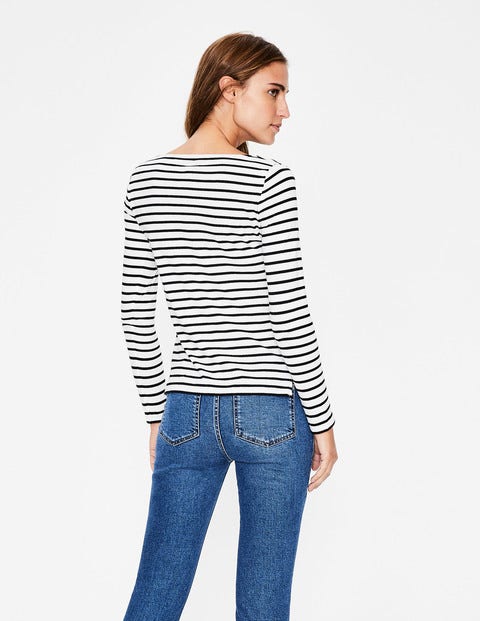Long Sleeve Breton - Ivory/Black Long Sleeve Breton - Ivory/Black