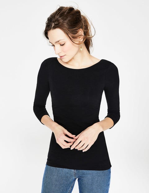 Double Layer V-Back Top - Black Double Layer V-Back Top - Black