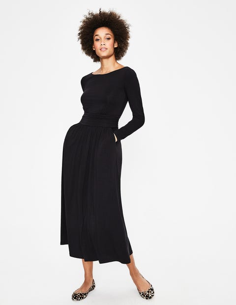 Lucille Jersey Midi Dress - Black Lucille Jersey Midi Dress - Black