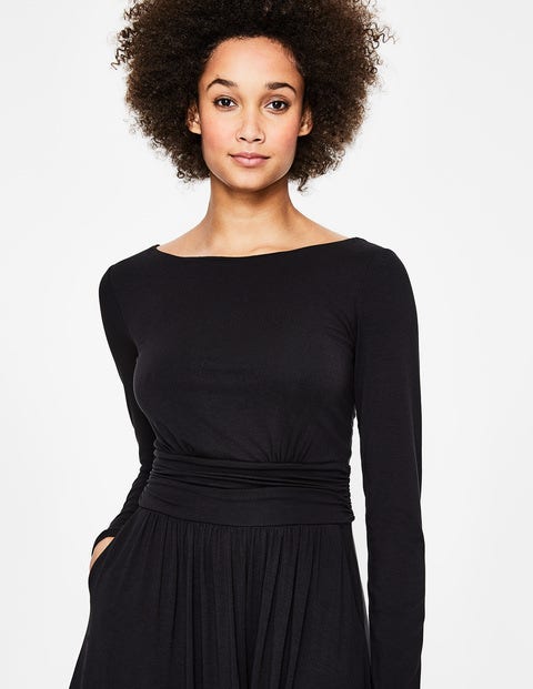 Lucille Jersey Midi Dress - Black Lucille Jersey Midi Dress - Black