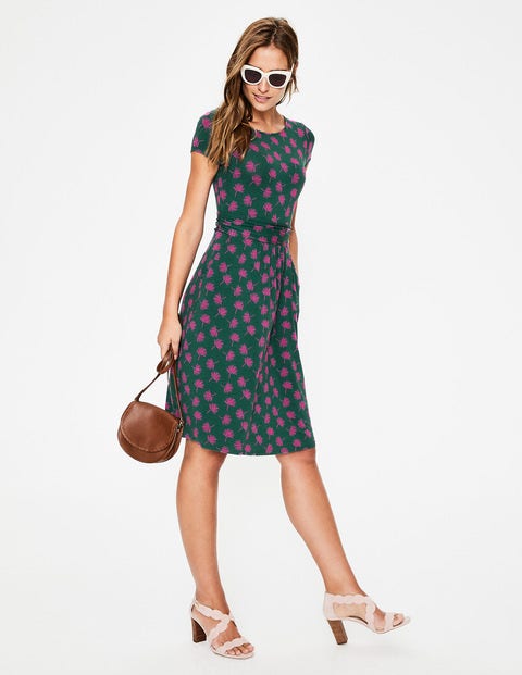 Amelie Jersey Dress - Woodland Green Holiday Palm Amelie Jersey Dress - Woodland Green Holiday Palm