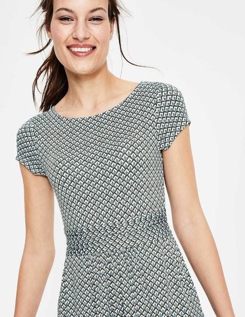 Amelie Jersey Dress - Heron Blue Sketchy Geo Amelie Jersey Dress - Heron Blue Sketchy Geo