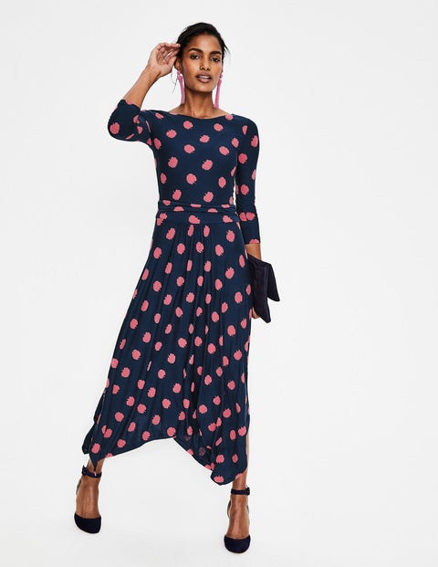 Maisie Jersey Midi Dress - Navy Carnation Bud Maisie Jersey Midi Dress - Navy Carnation Bud