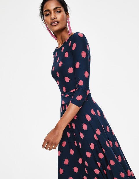 Maisie Jersey Midi Dress - Navy Carnation Bud Maisie Jersey Midi Dress - Navy Carnation Bud