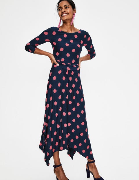 Maisie Jersey Midi Dress - Navy Carnation Bud Maisie Jersey Midi Dress - Navy Carnation Bud