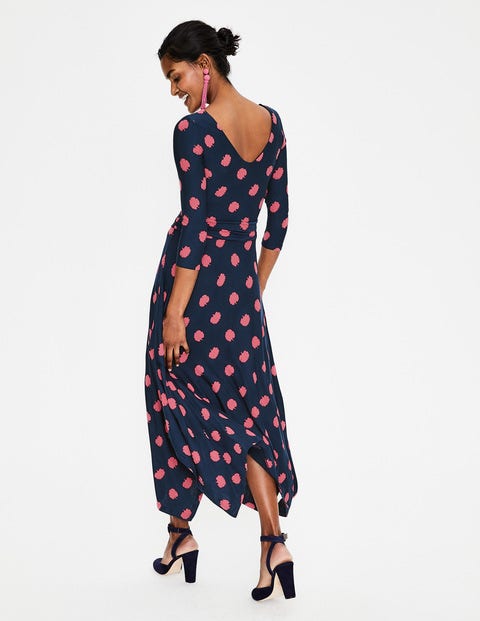 Maisie Jersey Midi Dress - Navy Carnation Bud Maisie Jersey Midi Dress - Navy Carnation Bud