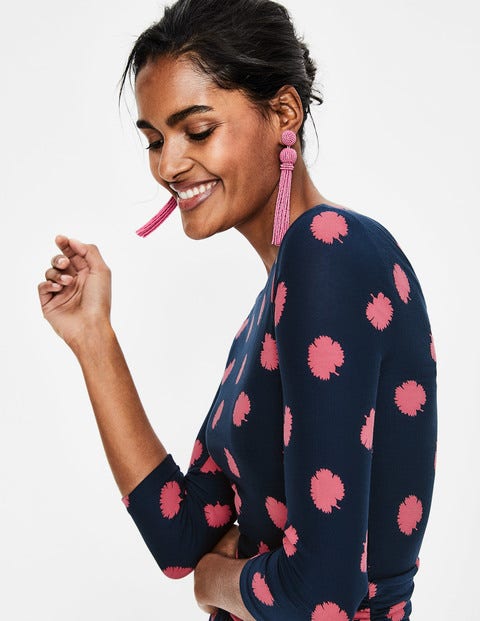 Maisie Jersey Midi Dress - Navy Carnation Bud Maisie Jersey Midi Dress - Navy Carnation Bud