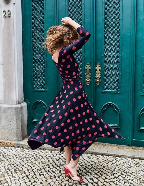 Maisie Jersey Midi Dress - Navy Carnation Bud Maisie Jersey Midi Dress - Navy Carnation Bud