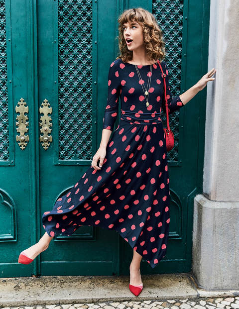 Maisie Jersey Midi Dress - Navy Carnation Bud Maisie Jersey Midi Dress - Navy Carnation Bud