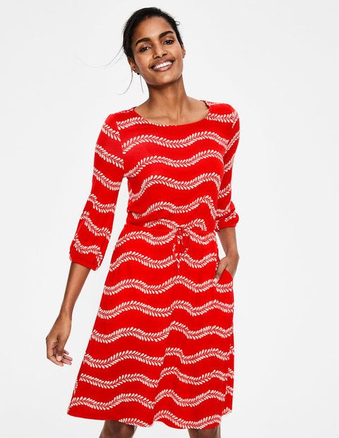Talia Jersey Dress - Red Pop Swaying Vine Talia Jersey Dress - Red Pop Swaying Vine