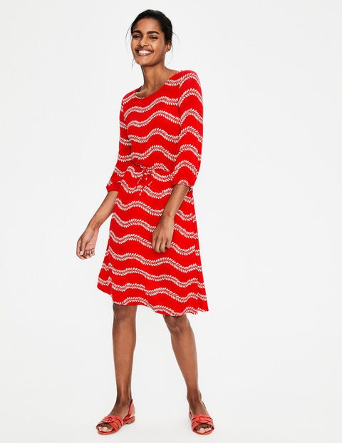 Talia Jersey Dress - Red Pop Swaying Vine Talia Jersey Dress - Red Pop Swaying Vine