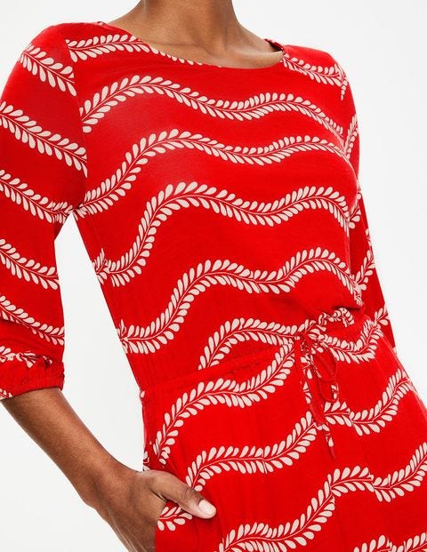 Talia Jersey Dress - Red Pop Swaying Vine Talia Jersey Dress - Red Pop Swaying Vine