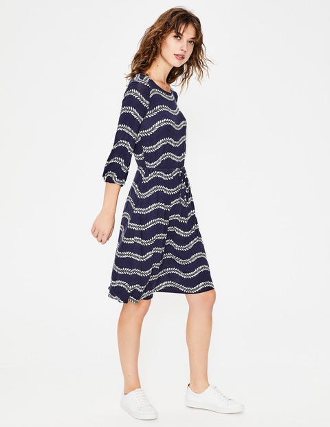 Talia Jersey Dress - Navy Swaying Vine Talia Jersey Dress - Navy Swaying Vine