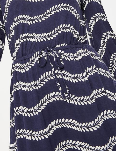 Talia Jersey Dress - Navy Swaying Vine Talia Jersey Dress - Navy Swaying Vine