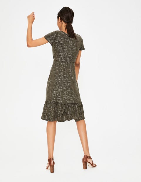 khaki jersey dress