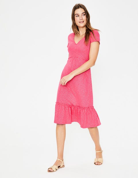 Robe Melissa En Jersey - Pois métallisés glace à la fraise Robe Melissa En Jersey - Pois métallisés glace à la fraise