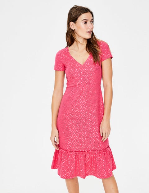 Robe Melissa En Jersey - Pois métallisés glace à la fraise Robe Melissa En Jersey - Pois métallisés glace à la fraise
