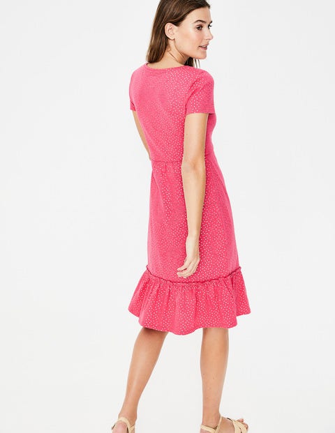 Robe Melissa En Jersey - Pois métallisés glace à la fraise Robe Melissa En Jersey - Pois métallisés glace à la fraise