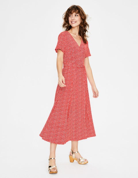 Cassia Jersey Midi Dress - Red Pop/Ivory Puff Cassia Jersey Midi Dress - Red Pop/Ivory Puff